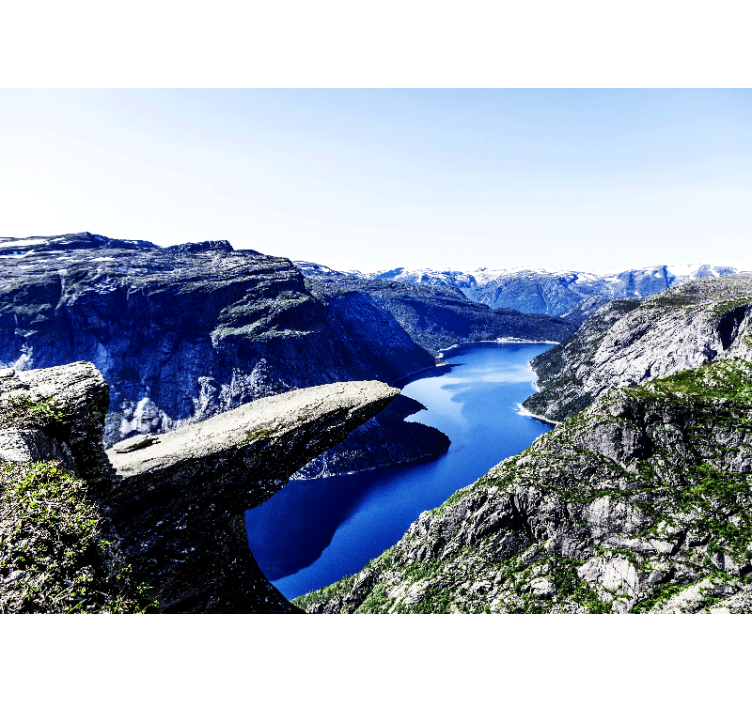 Majestic Fjord View landscape mural wallpaper - TenStickers