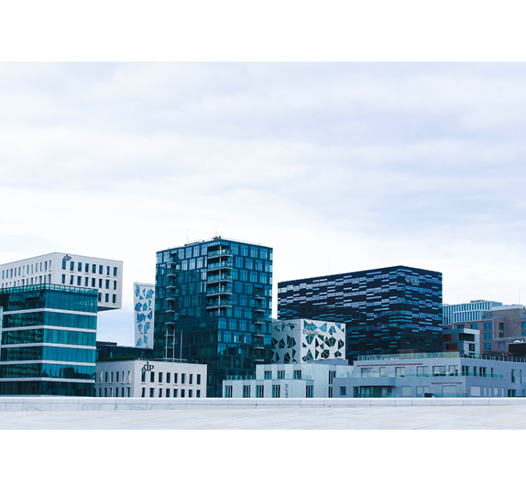 Modern Urban Skyline city wall mural - TenStickers