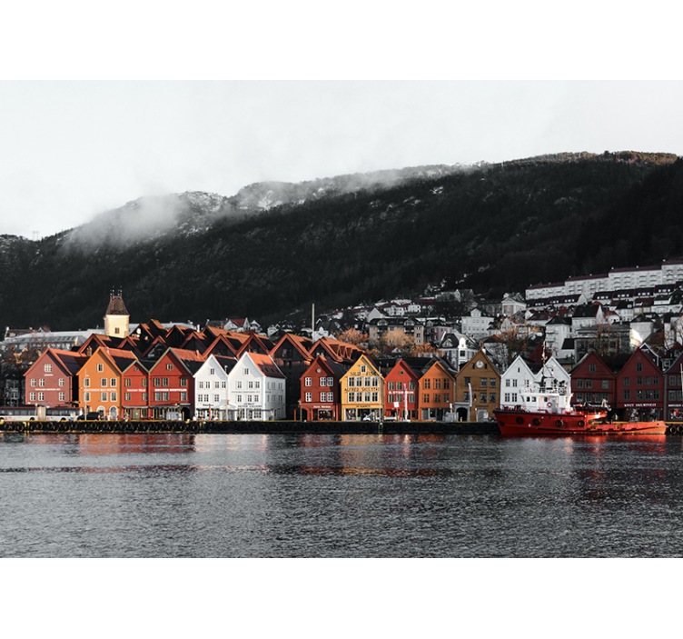 Bergen Norway in winter wall mural - TenStickers