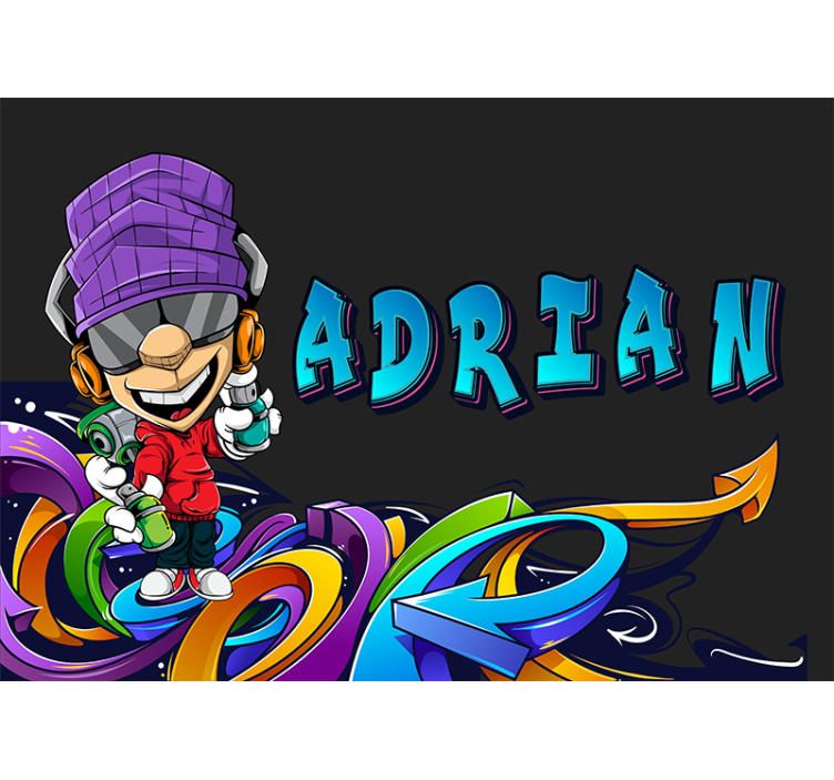 Graffiti and young boy Urban Art Wall Mural - TenStickers