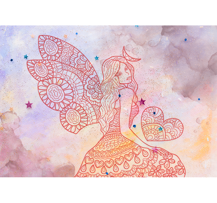 Fantasy wall mural heartfelt fairy design - TenStickers