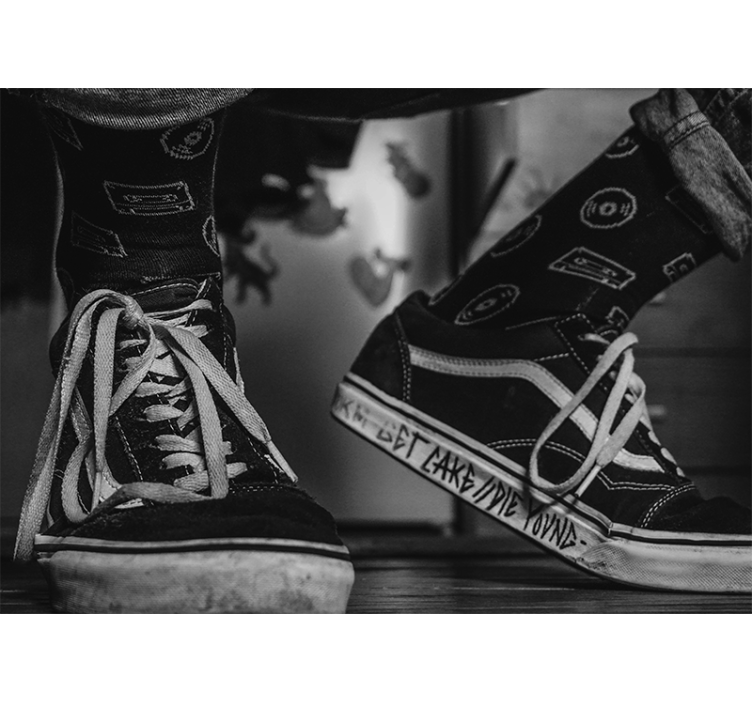 Cassette Tape Socks music mural - TenStickers