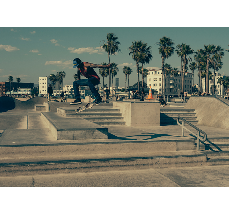 Graffiti wall mural skateboarder in action - TenStickers