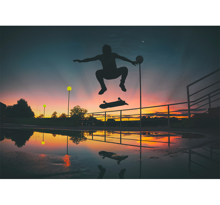 Skater in Motion music mural - TenStickers