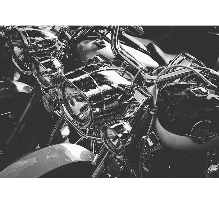 Classic Chrome Motorcycles vehicle mural - TenStickers