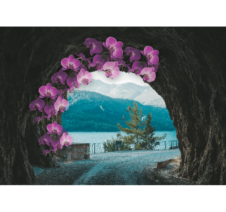 Orchids Framing Landscape flower mural - TenStickers
