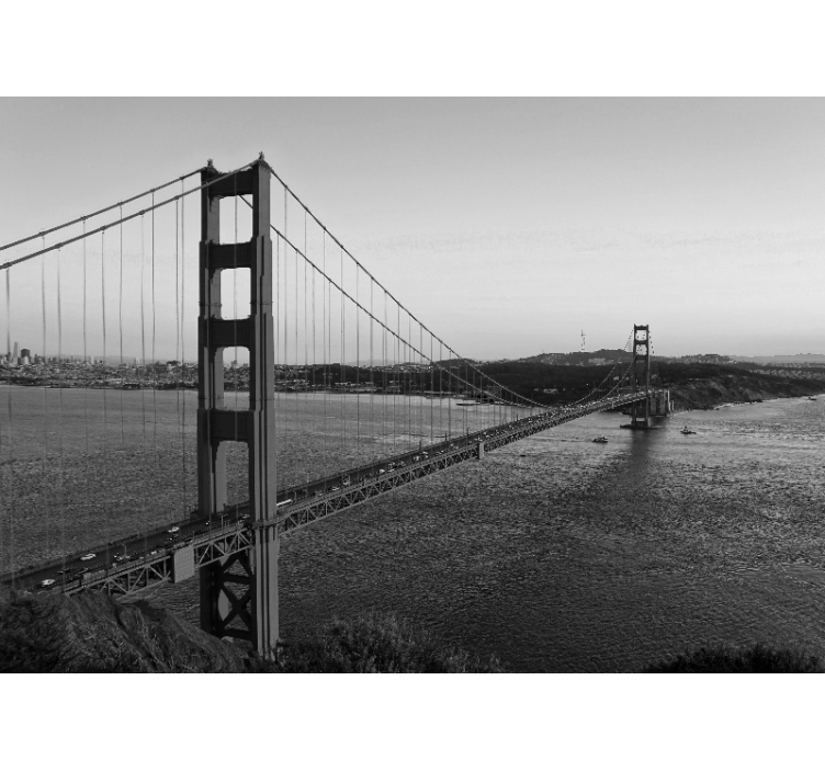 City wall mural golden gate bridge design - TenStickers