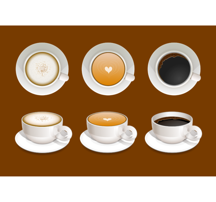 Coffee different types wall mural - TenStickers