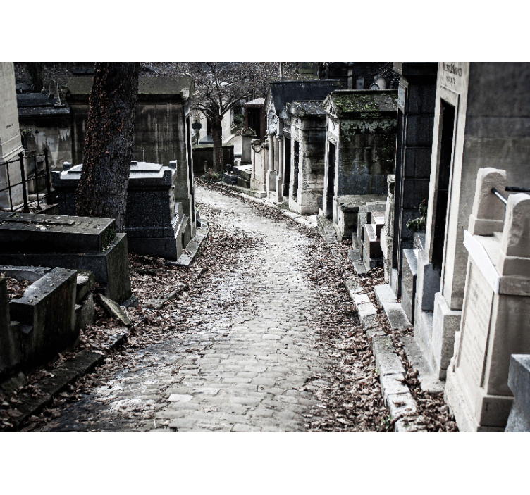 Cemetery Pathway Scene city wall mural - TenStickers