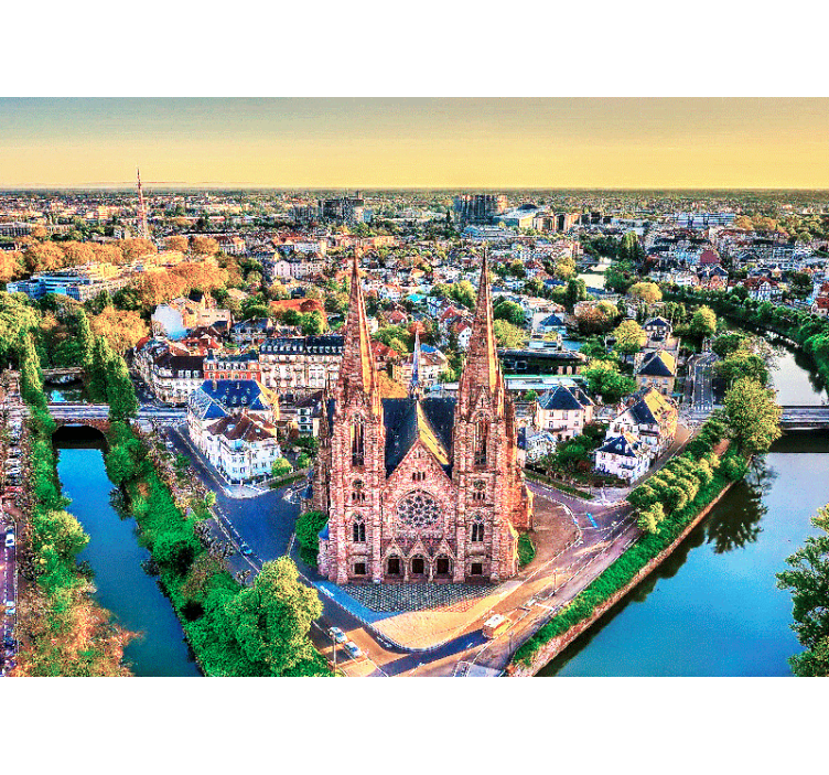 Aerial View Cathedral city wall mural - TenStickers