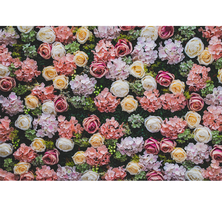 Flowers vintage style wall mural - TenStickers