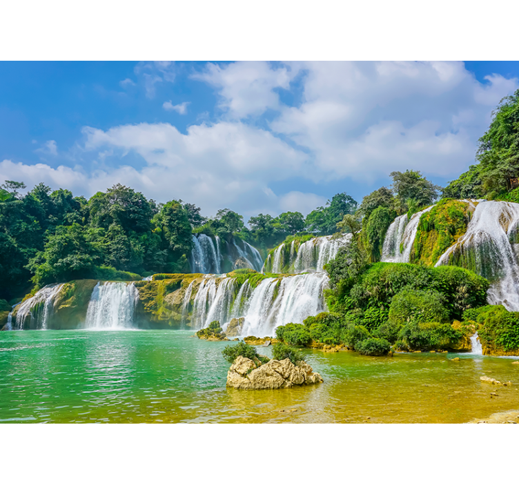 Waterfall mural tranquil waterfalls view - TenStickers