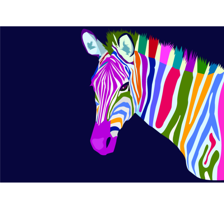Multicolor zebra wall mural - TenStickers