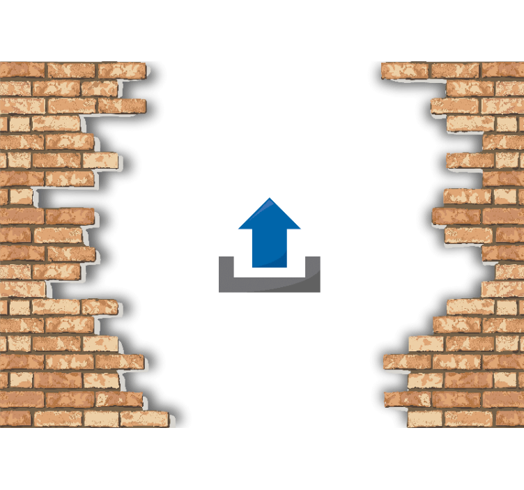 Broken wall 3d image custom wall mural - TenStickers