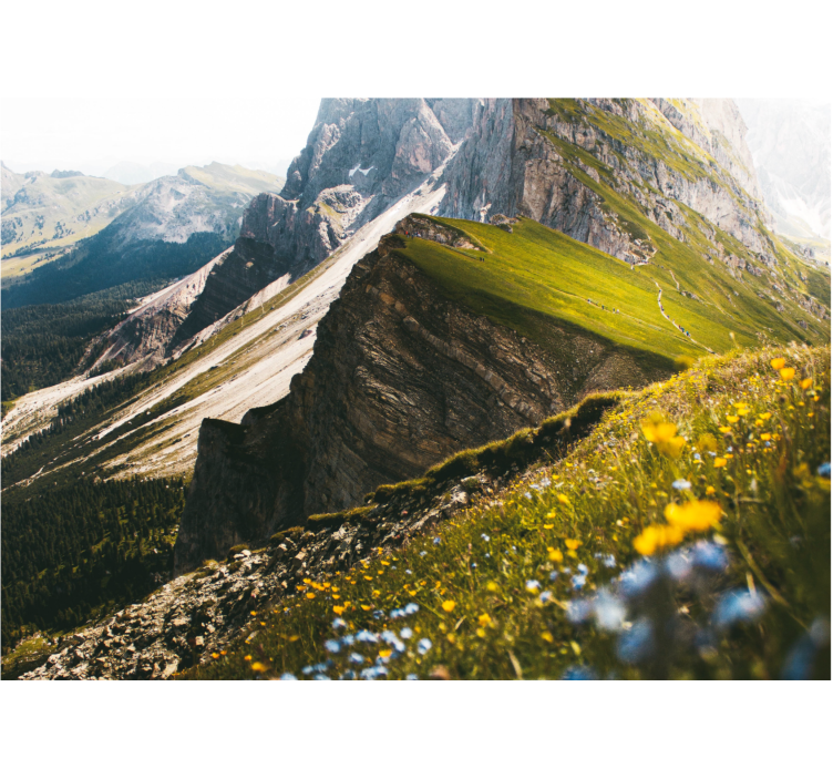 Landscape mural wallpaper mountainous terrain - TenStickers