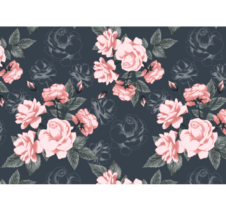 Flower mural elegant rose blooms - TenStickers