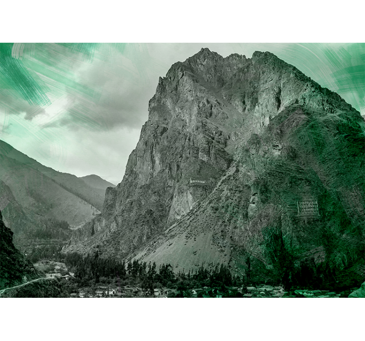 Mountain wall mural majestic green mountains - TenStickers