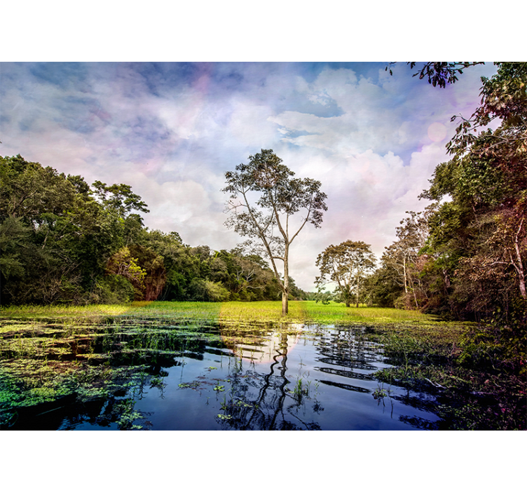 Landscape mural wallpaper tranquil nature scene - TenStickers