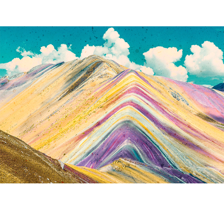 Landscape mural wallpaper colorful mountain peaks - TenStickers