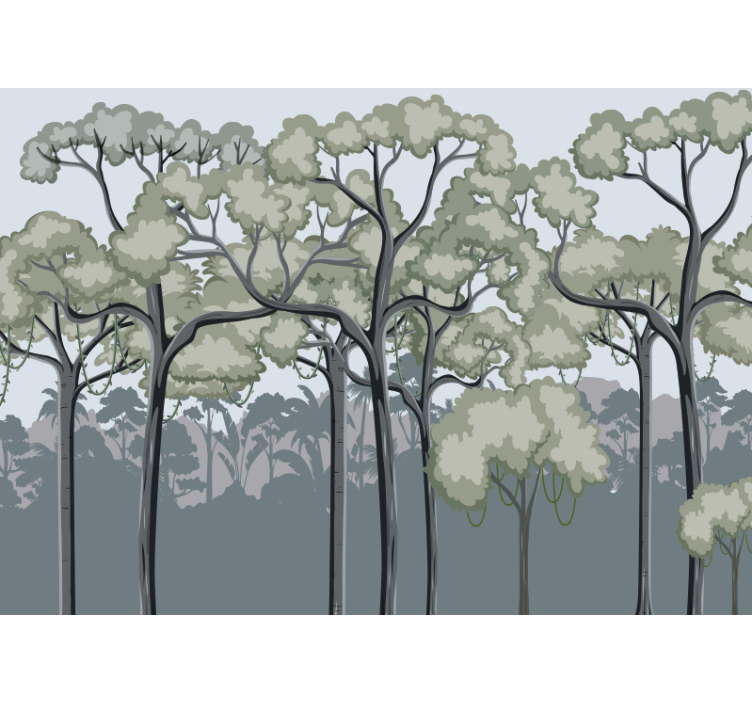 Forest wall mural serene tree canopy - TenStickers