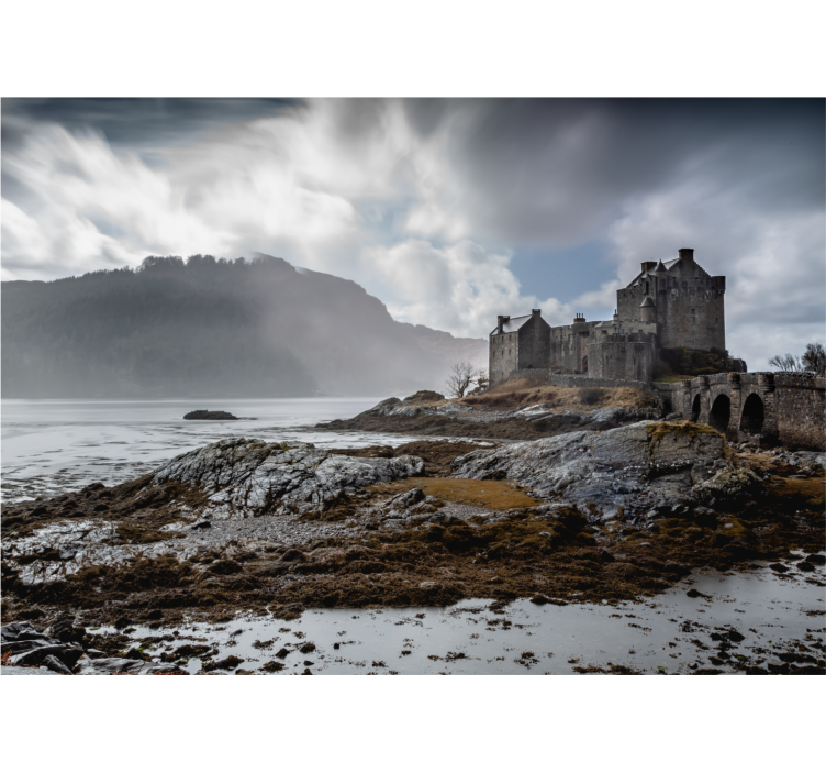 City wall mural scottish castle landscape - TenStickers