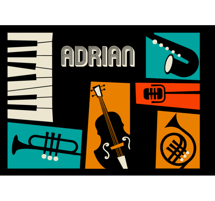 Music mural of vibrant musical instruments - TenStickers