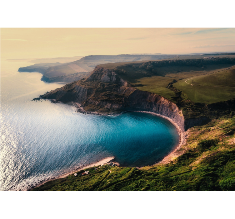 Lush coastal horizon landscape mural wallpaper - TenStickers