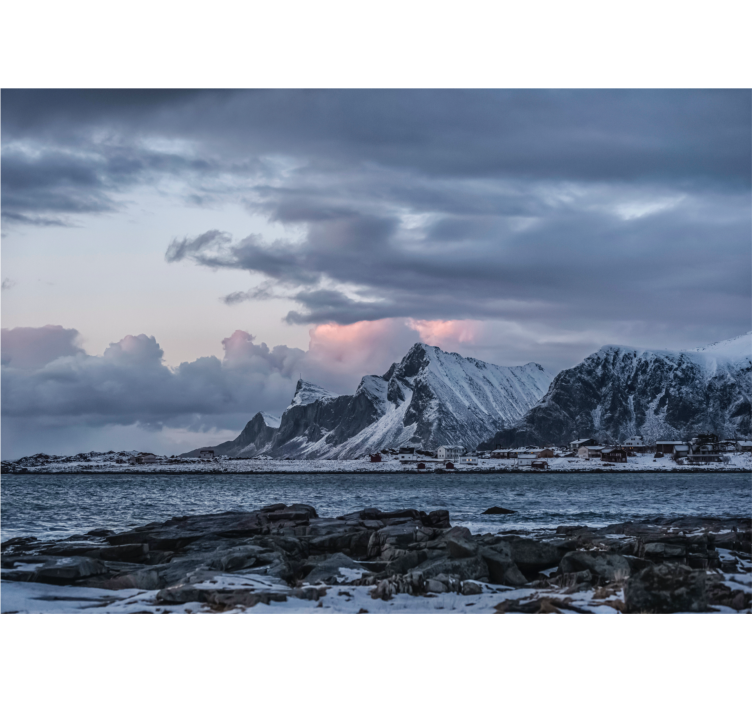 Landscape mural wallpaper icy summit peaks - TenStickers