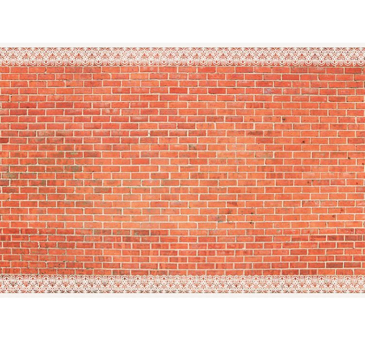Nude brick wall with decoration wall mural - TenStickers