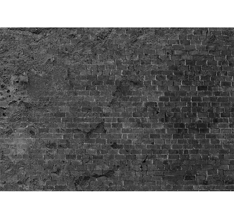 Dark damaged brick wall brick wall mural - TenStickers