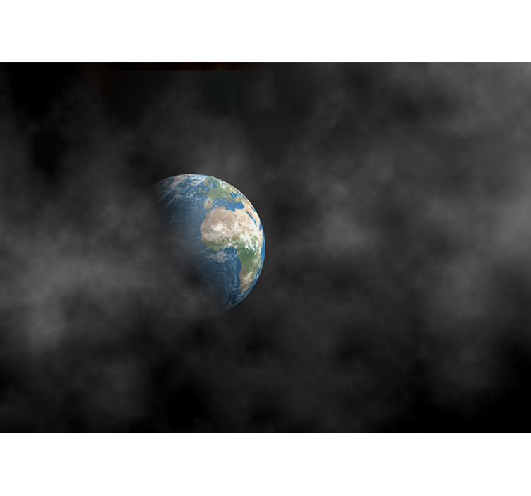 Space mural earth enveloped in clouds - TenStickers