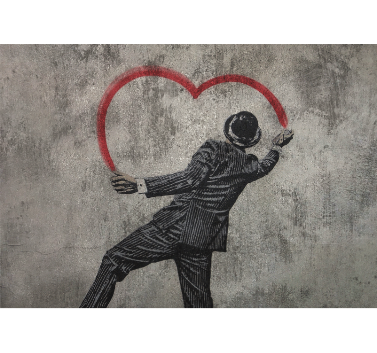 Banksy heart graffity Urban Art Wall Mural - TenStickers