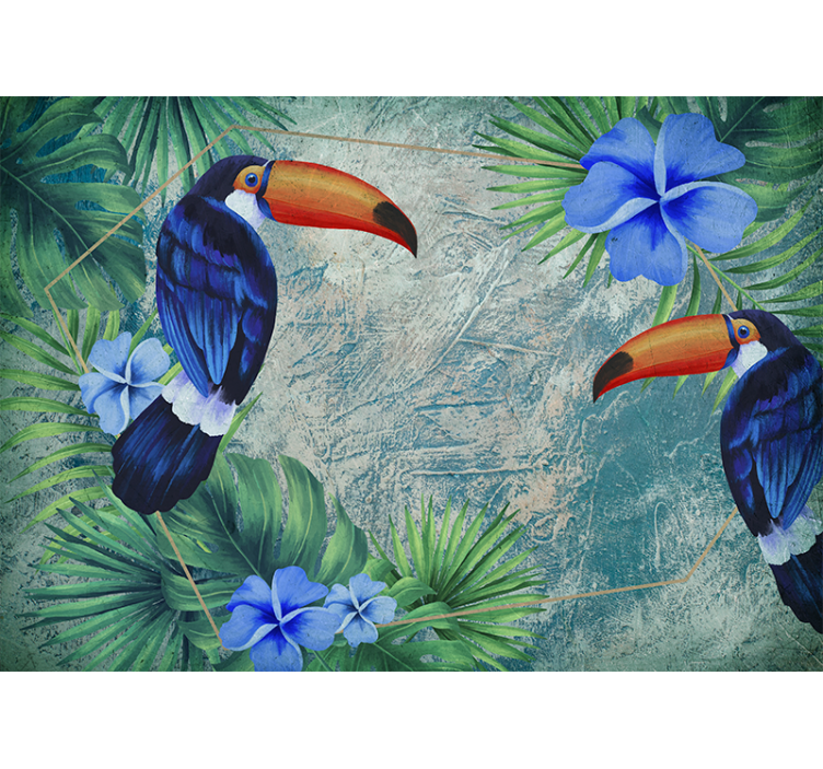 Animal wall mural tropical toucan duo - TenStickers