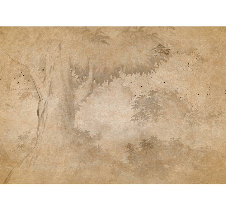 Nature wall mural tree silhouette background - TenStickers