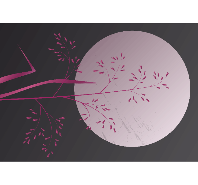 Beautiful design of japanese flowers wall mural - TenStickers