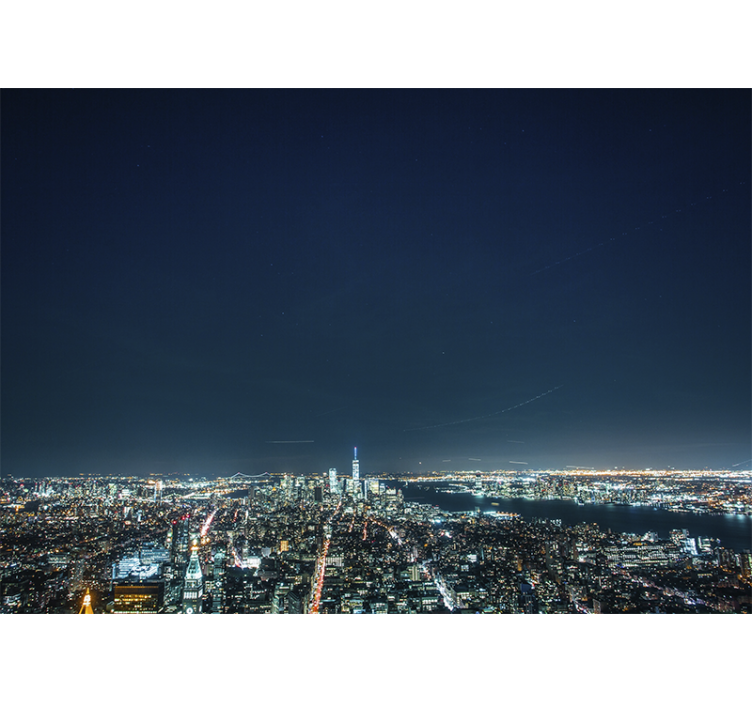 New york wall mural skyline night view - TenStickers