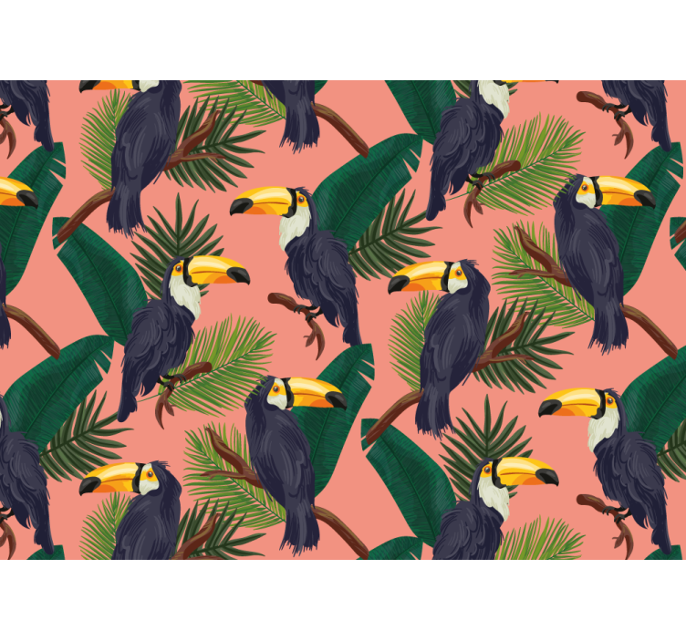Wall mural tropical toucans design - TenStickers