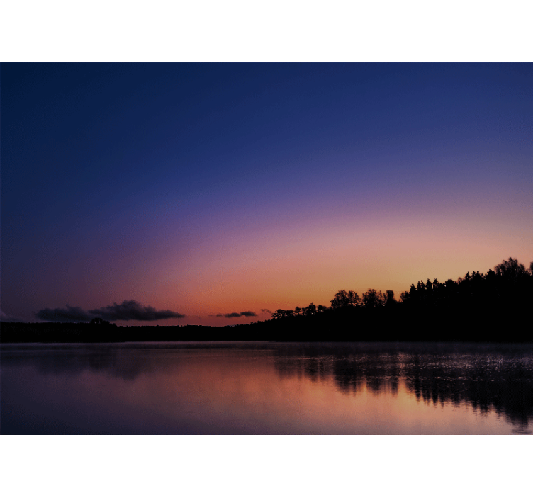 Landscape mural wallpaper serene lakeside sunset - TenStickers
