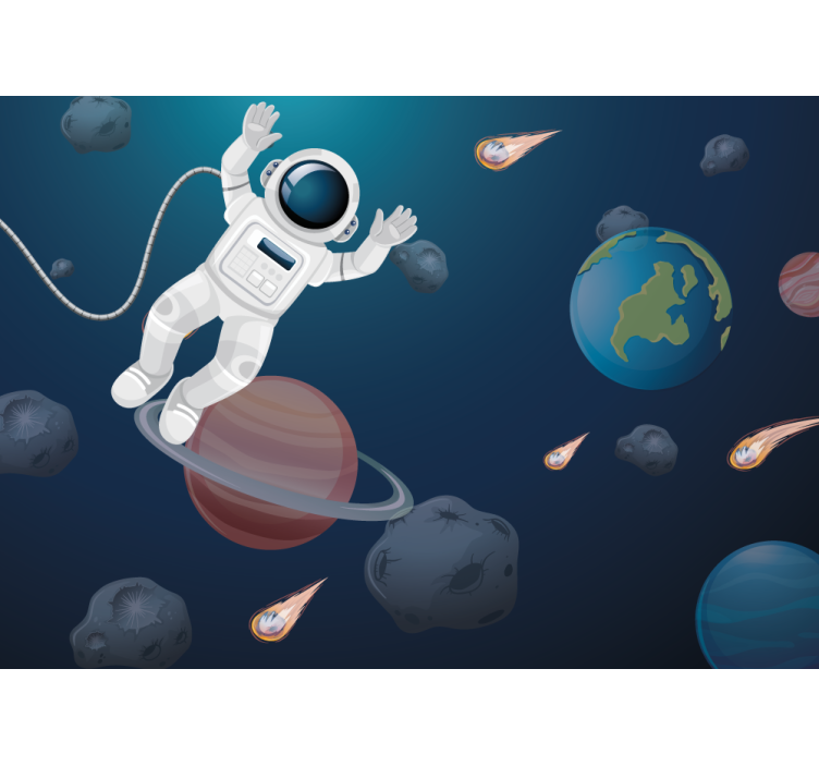 Fantasy wall mural cosmonaut in the cosmos - TenStickers