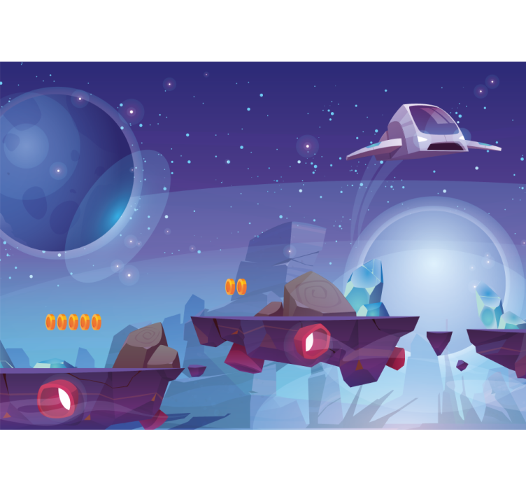 Fantasy wall mural cosmic journey scene - TenStickers