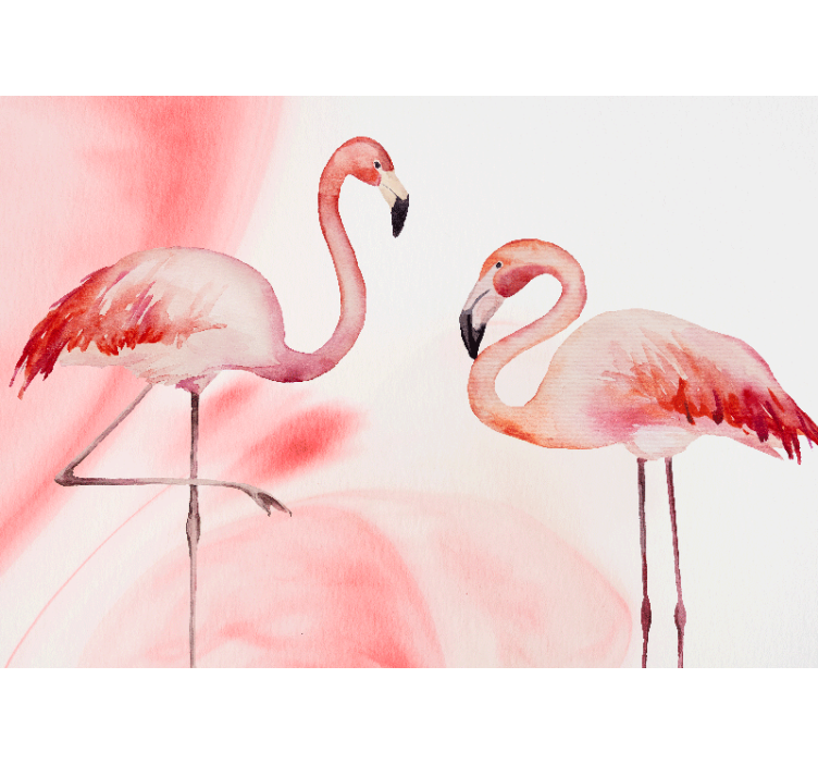Mural for living room flamingo pair - TenStickers