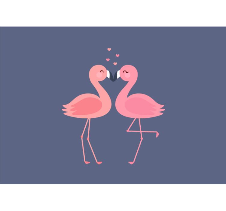 Flamingos forming a heart wall mural - TenStickers