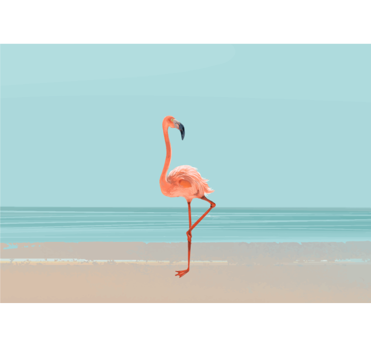 Sea mural flamingo on the shore - TenStickers
