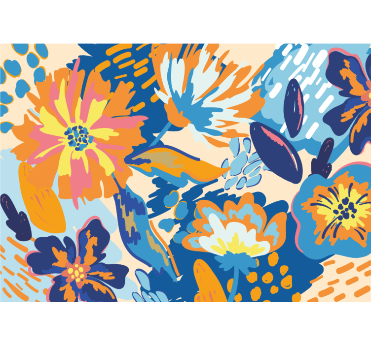 Flower mural bright floral design - TenStickers
