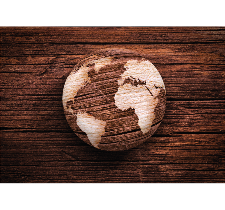 Geographic wooden 3D Wall Mural - TenStickers