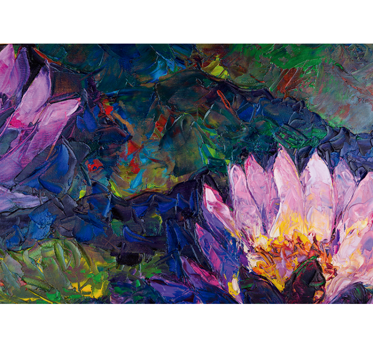 Flower mural lotus blossom abstract - TenStickers