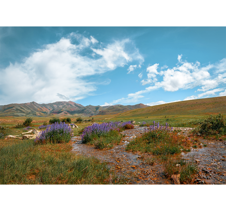 Serene Meadow Landscape nature wall mural - TenStickers