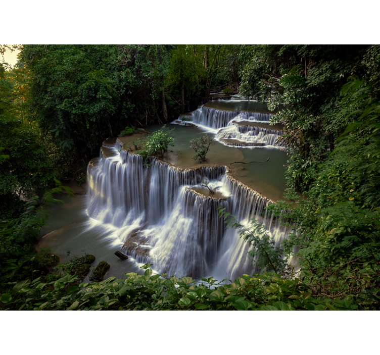 Tranquil Waterfall Retreat nature wall mural - TenStickers