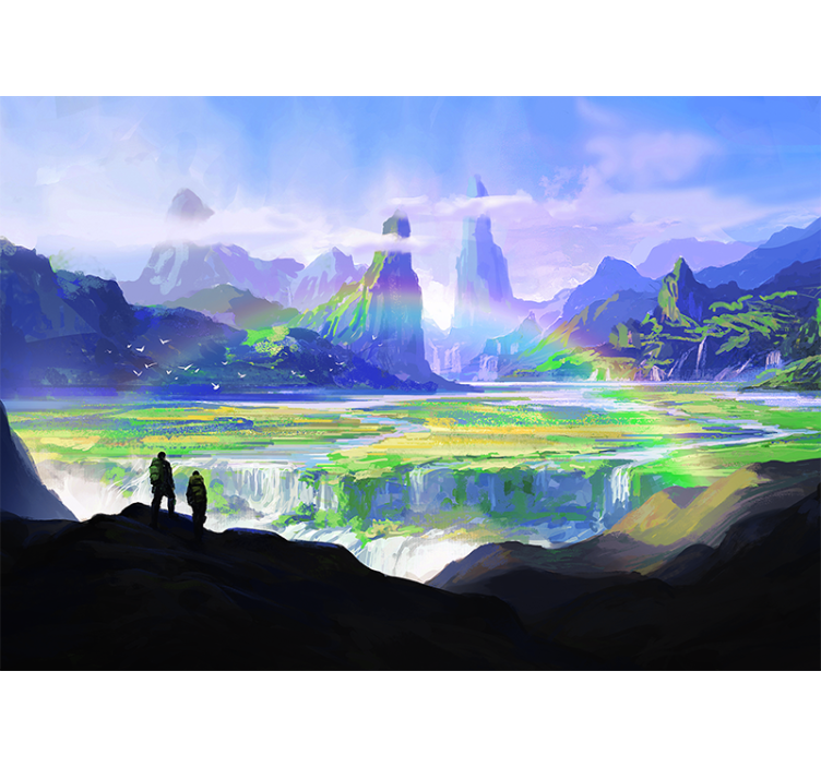 Landscape mural wallpaper mountainous nature view - TenStickers