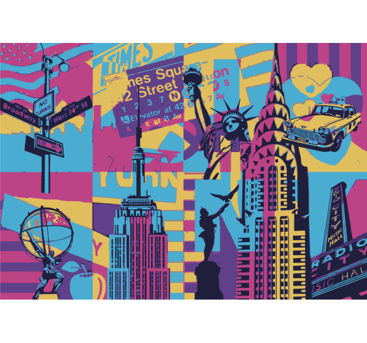 Pop art painting New York Urban Art Wall Mural - TenStickers